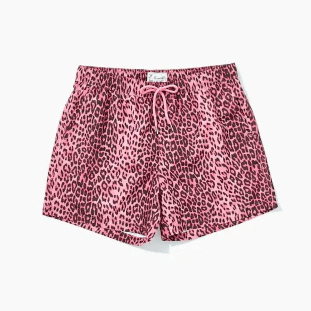 Forever 21 pink leopard print swim trunks